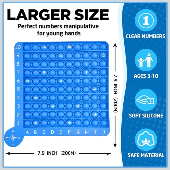 Other - 5-  ( reduced shipping ) Blue large Pop It Fidget Toy